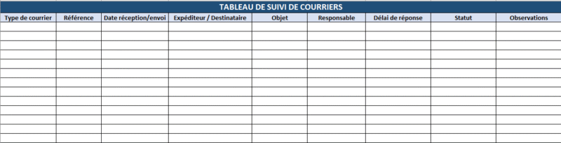 📬 Tableau de Suivi de Courriers dans Excel : Modèle à télécharger