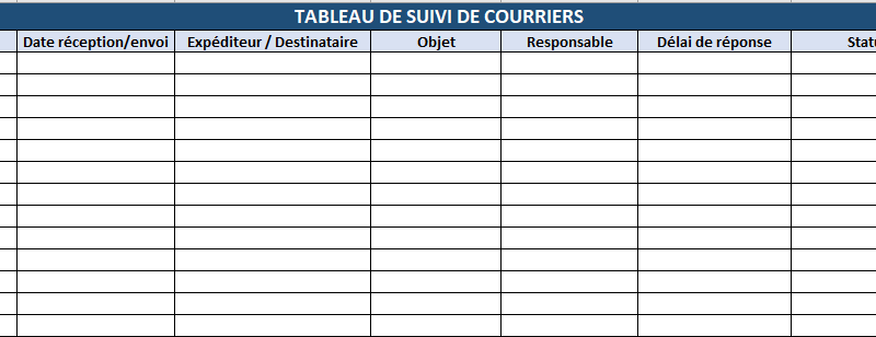 📬 Tableau de Suivi de Courriers dans Excel : Modèle à télécharger