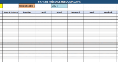 📅 Modèle Feuille de Présence Hebdomadaire Excel Automatisé
