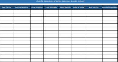 Fiche de Traçabilité des Accès aux Zones Sensibles à Télécharger