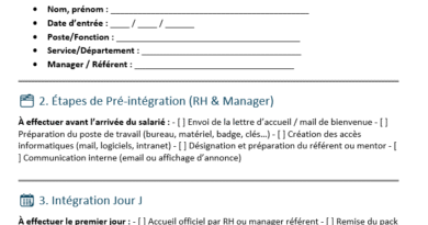 Le formulaire d’intégration du nouveau salarié : deux modèles Word
