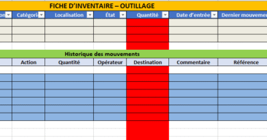 Modèle d’inventaire d’outillage avec Excel : Suivi, Maintenance et Historique automatisé