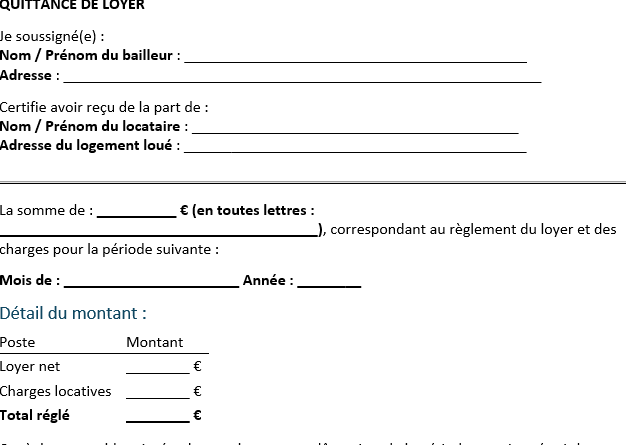quittance de loyer