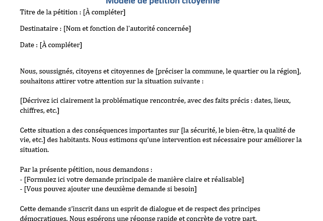 Créer une pétition citoyenne : guide étape par étape (avec exemple)