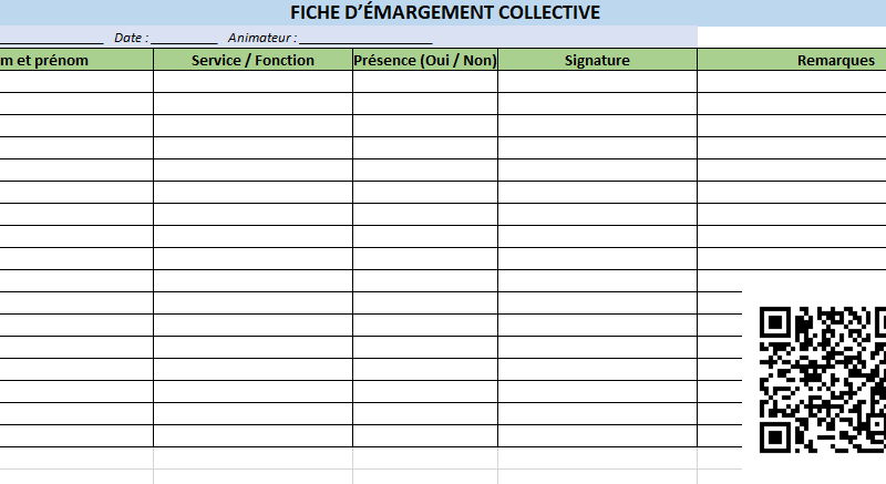 Feuille d’Émargement Collective : Modèle Imprimable - Outil de Traçabilité et de Responsabilité