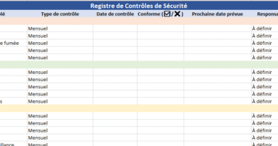 Registre des contrôles de sécurité : modèle Excel téléchargeable