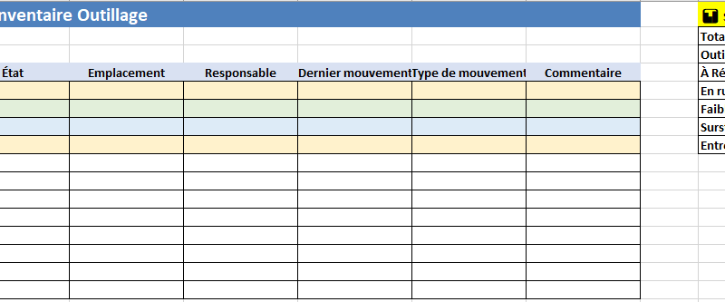 Inventaire d’Outillage et Intégration Comptable : Optimisez Votre Suivi avec Excel