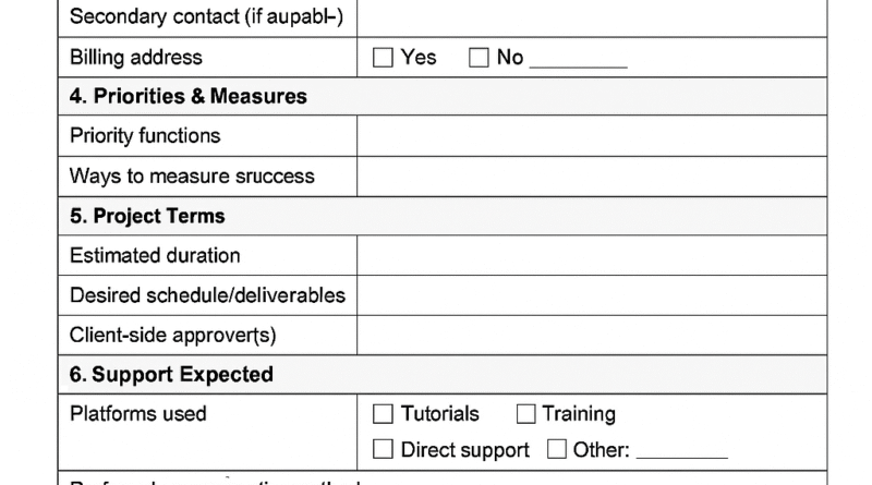 New Client Survey – template word