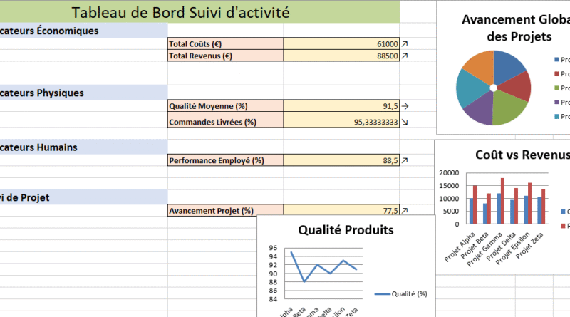 Tableau de Bord de Suivi d'Activité