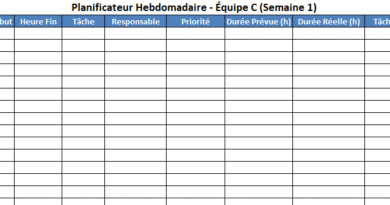 Planificateur Hebdomadaire de Tâches avec Priorité et Calculateur GTA : Modèle Excel Automatisé