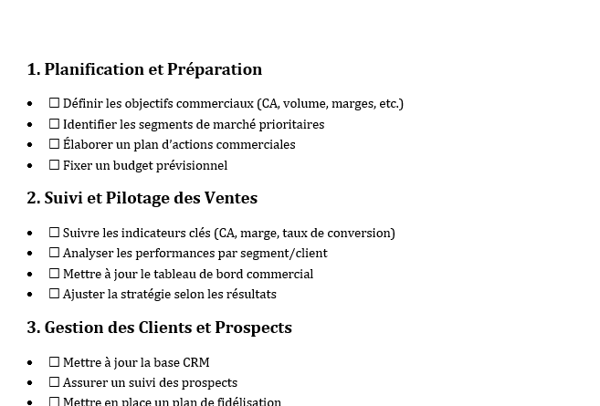 Piloter son activité commerciale : méthodes concrètes + checklists