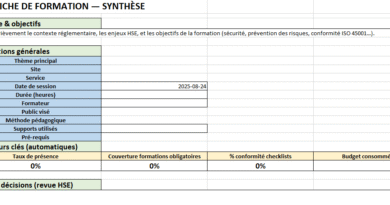 Plan et Fiche de formation SST à Télécharger : modules, obligations, centres en France, rapport