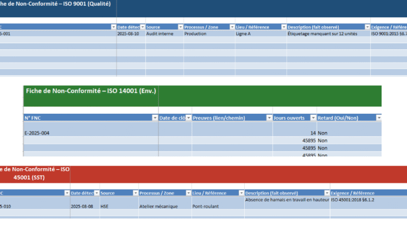 Fiche de non-conformité : du constat au CAPA — un modèle unique déclinable en 10 référentiels