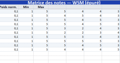 Analyse comparative multi-critères (MCDA) dans Excel — guide détaillé du modèle “revamp”