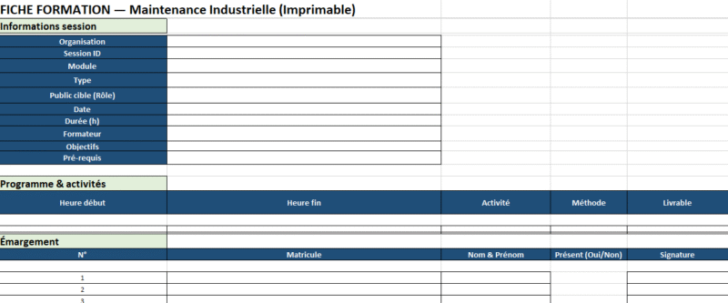 Matrice de formation en maintenance industrielle : le guide opérationnel (clair, mesurable, actionnable)