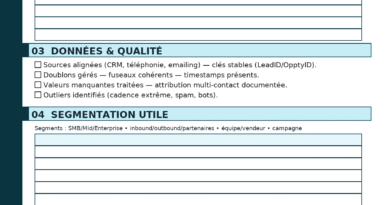 Checklist Word - Ventes : fréquence de contact ↔ conversion (seuils & exceptions)