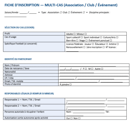 Fiche d’inscription « multi-cas » : Modèle Word