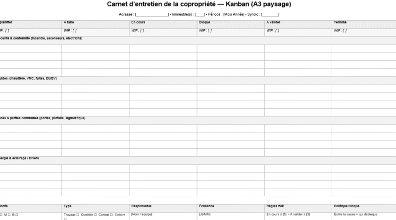 Carnet d’entretien de la copropriété : modèles Word à télécharger