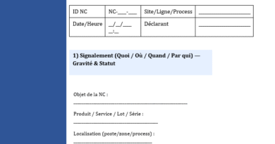 Fiche de non-conformité ISO 9001 Word : l’outil de terrain qui devient stratégique