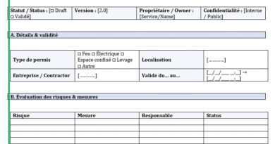Permis de travail HSE Word : du formulaire à la maîtrise opérationnelle