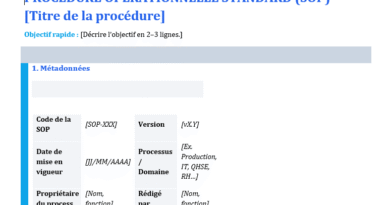 Modèle SOP réutilisable multi-industries dans Word: mode d’emploi + Guide complet