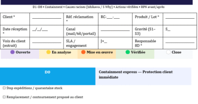 Fiche 8D - Réclamation client dans Word : transformer l’alerte en amélioration durable