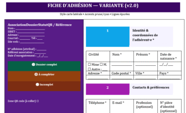 Fiche d’adhésion : modèles Word