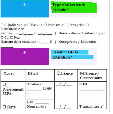 Fiche d’adhésion : modèles Word
