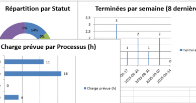 Tableau de bord de suivi et de pilotage des activités dans Excel