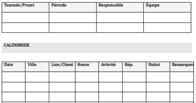 Plan de tournée — Modèles Word - Guide détaillé