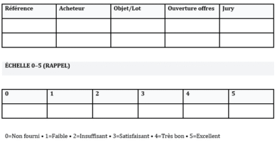 Grille d’évaluation des réponses à appel d’offres : modèles word