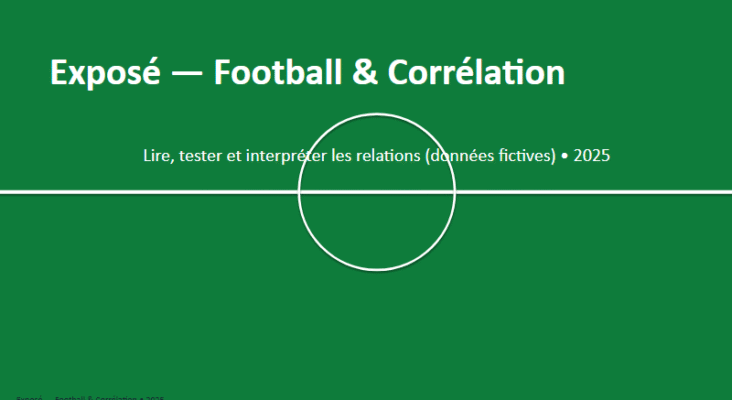 Exposé PPT sur le football - Corrélation & football : lire les relations, décider avec mesure