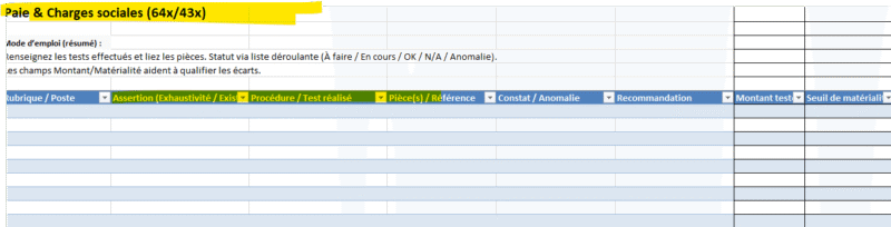 Modèles Excel de Dossier de révision comptable — de la notion à la décomposition, puis à la pratique