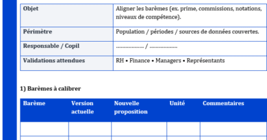 Calibration des barèmes : Modèle Excel et Word