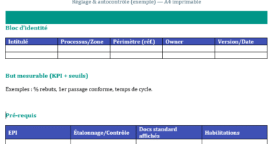 Exemple de Standards de travail : modèles concrets + checklist pour choisir le bon format