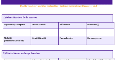 Feuille d’émargement — Modèle Word conforme (présentiel & distanciel)