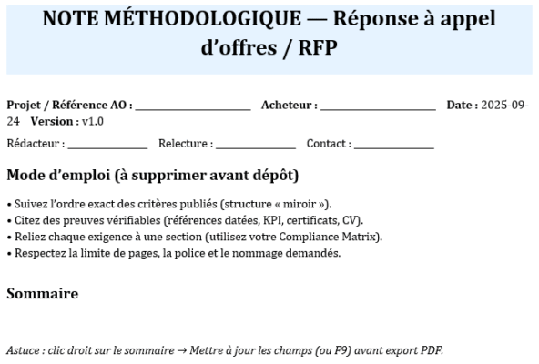 Note méthodologique — Comment rédiger une réponse qui marque des points