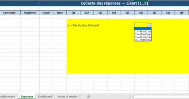 Modèle Likert multi-contextes dans Excel( Vierge dynamique) : mesurer, comparer et décider… sans douleur