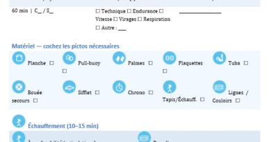 Fiche de séance Natation à Imprimer : l’outil visuel qui change la conduite d’entraînement