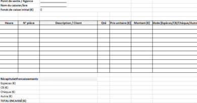 Feuille de caisse journalière : 4 modèles Word à imprimer + Modèle Excel