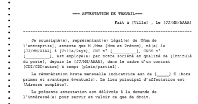 Modèles Word à télécharger pour l’entreprise : Attestation de salaire