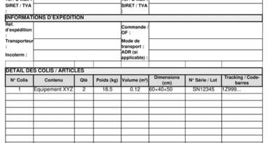 Bordereau d’expédition à Imprimer : 5 modèles- déclinaisons métiers prêtes à l’emploi (Douane, Aérien, Maritime, HACCP, ADR)