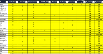 Matrice d’escalade multi-domaines (avec RACI) : modèle Excel + Exemple en logistique