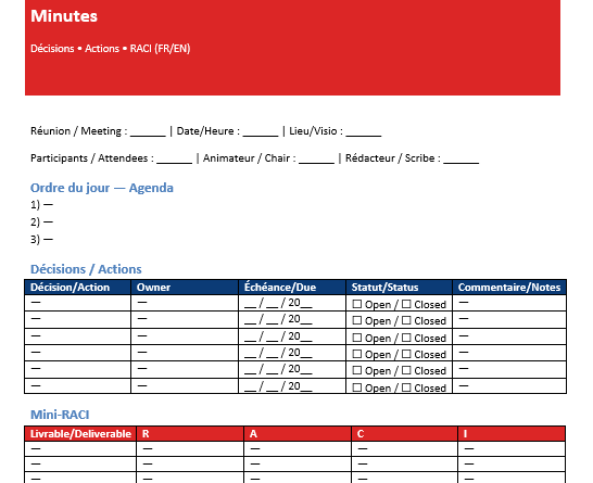 12 modèles Word utiles au Canada — le kit prêt-à-l’emploi (FR/EN)