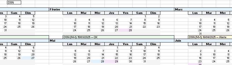 Calendrier paie/DSN 12 mois — guide RH opérationnel, gouvernance et pilotage