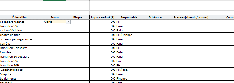 URSSAF — Pré-contrôle maison : eChecklist & Dashboard + Liste de pièces