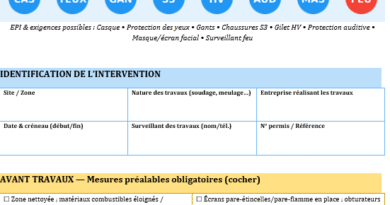 PERMIS DE FEU — TRAVAUX PAR POINT CHAUD