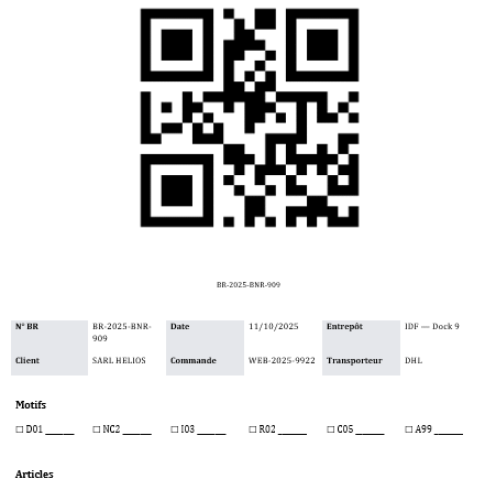 Bons de retour (BR/RMA) — 12 modèles fournis à télécharger