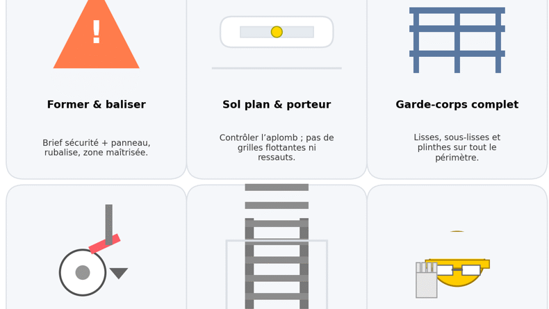 Échafaudage roulant — consignes de sécurité essentielles - Affiche A4 à imprimer