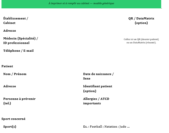 Certificat médical d’aptitude sportive : 2 modèles à télécharger